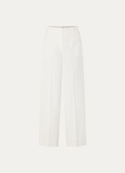 JOSH V Dames Rhys high waist wide fit pantalon met steekzakken in de kleur Gebroken wit