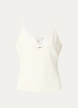 JOSH V Dames River top met details van kant in de kleur Gebroken wit