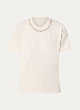 JOSH V Dames Rosina T-shirt met strass in de kleur Creme