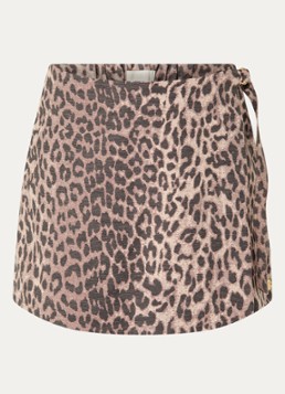 JOSH V Dames Maven mini broekrok met panterprint in de kleur Lichtbruin