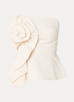 JOSH V Dames Ferra strapless top van denim met applicatie in de kleur Creme