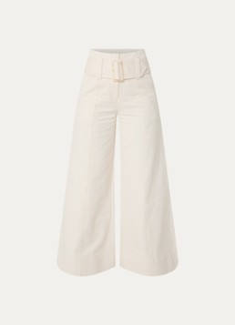 JOSH V Dames Maureen high waist wide leg jeans met ceintuur in de kleur Creme
