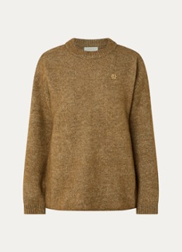 JOSH V Dames Elina grofgebreide trui in alpaca wolblend in de kleur Zand