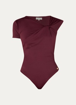 JOSH V Dames Levi body met geknoopt detail in de kleur Bordeauxrood