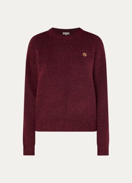 JOSH V Dames Ize fijngebreide trui in alpaca wolblend in de kleur Bordeauxrood