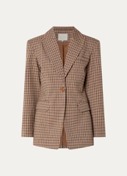 JOSH V Dames Beryl blazer met ruitdessin en klepzakken in de kleur Lichtbruin