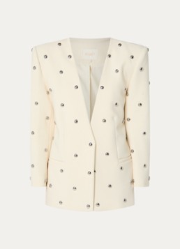 JOSH V Dames Yven blazer met paspelzakken en studs in de kleur Lichtgeel