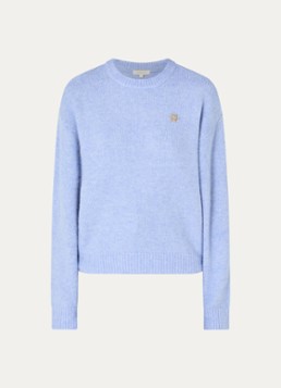 JOSH V Dames Ize fijngebreide trui in alpaca wolblend in de kleur Blauw