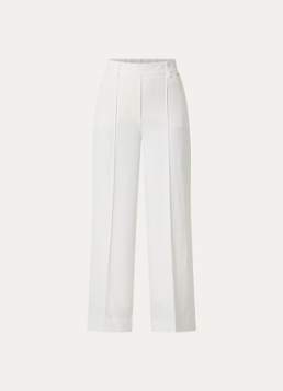 JOSH V Dames Essa high waist straight fit pantalon met siernaad in de kleur Gebroken wit