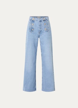 JOSH V Dames Rumo high waist wide leg jeans met lichte wassing in de kleur Indigo