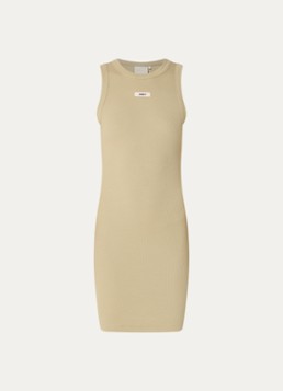 JOSH V Dames Merdi mini jurk met ribstructuur in de kleur Mosgroen