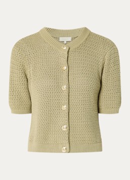 JOSH V Dames Ylia grofgebreid vest in de kleur Mosgroen
