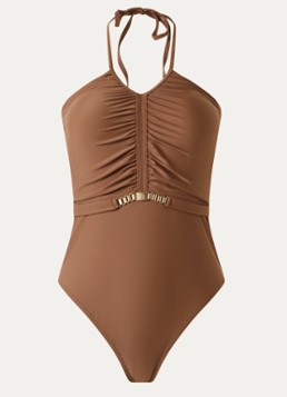 NIKKIE Dames Quinto voorgevormd badpak met uitneembare padding in de kleur Cognac