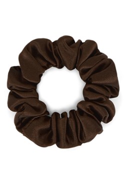 Dore & Rose Dames Scrunchie Chocolate Brown 3 cm in de kleur Chocolate Brown, maat: 3cm