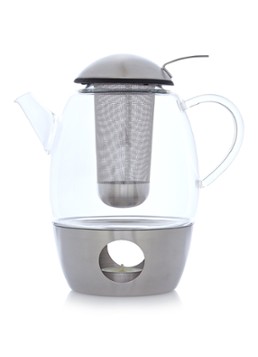 WMF SmarTea theepot met rechaud en zeef 1 liter Transparant - Deal