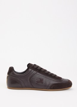 Burberry Dames Knight sneaker van leer met details van suède in de kleur Donkerbruin, maat: 36