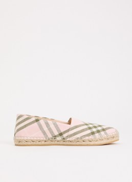 Burberry Dames Espadrille met ruit dessin in de kleur Lichtroze, maat: 39