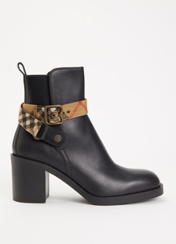Burberry Dames Huntley enkellaarsje van kalfsleer in de kleur Zwart, maat: 38