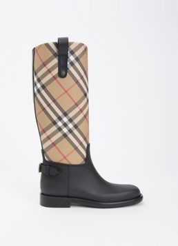 Burberry Dames Cavalier laars met ruit dessin in de kleur Beige, maat: 37