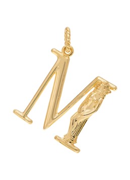 Anna + Nina Dames Initial muse hanger M verguld in de kleur Goud, maat: M