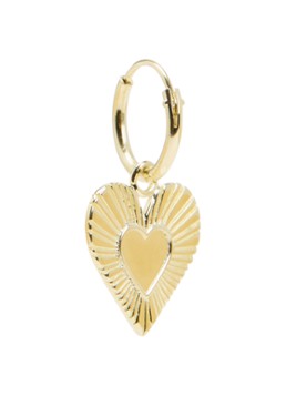 Anna + Nina Dames Rhapsody Love enkele oorring verguld in de kleur Goud, maat: OS