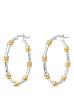 Anna + Nina Dames Dual oorringen in de kleur Zilver, maat: OS