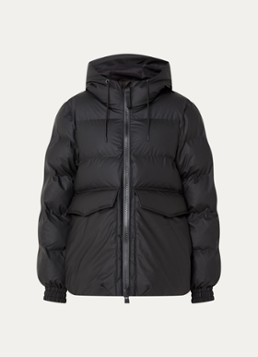 Rains Dames Alta A-Line pufferjack met capuchon in de kleur Zwart, maat: S
