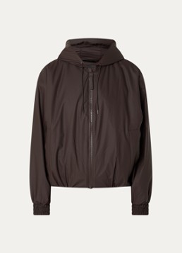 Rains Dames Lohja bomberjack met capuchon in de kleur Donkerbruin, maat: XS