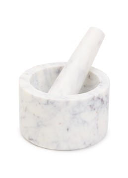 Stoned Vijzel met stamper van marmer 12,5 cm Wit - Deal