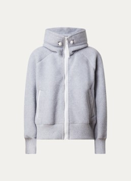 Canada Goose Dames Chiliwack jack van wol met capuchon in de kleur Lichtgrijs, maat: L
