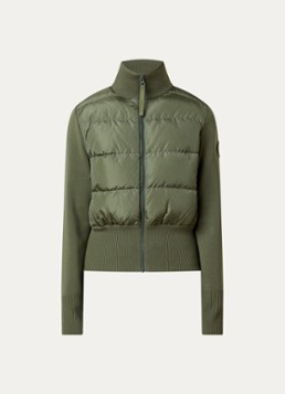 Canada Goose Dames Hybridge Wide fijngebreid vest van merino wol met gewatteerd voor- en achterpant in de kleur Groen, maat: XS