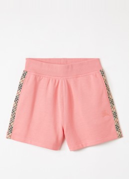 Burberry Meisjes Caterina straight fit korte joggingbroek met logoband in de kleur Zalmroze, maat: 164