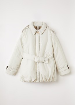 Burberry Meisjes Berry parka met strikceintuur in de kleur Beige, maat: 164