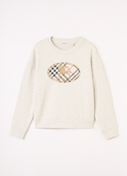 Burberry Meisjes Isla sweater met logoprint in de kleur Gebroken wit, maat: 12Y=152