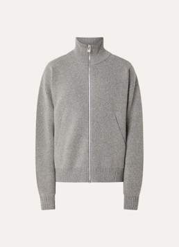 Axel Arigato Heren Fijngebreid vest in wolblend met opstaande kraag in de kleur Lichtgrijs, maat: XL