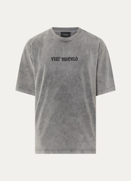 Axel Arigato Heren Distort T-shirt met logoprint in de kleur Antraciet, maat: S