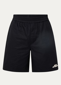 Axel Arigato Heren Heath wide leg korte broek met steekzakken en logoborduring in de kleur Zwart, maat: S
