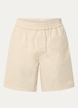 Axel Arigato Heren Heath wide leg korte broek met steekzakken en logoborduring in de kleur Beige, maat: S