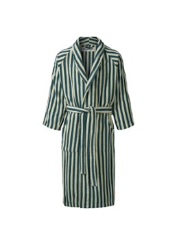 Bongusta Dames Naram badjas met streepprint - unisex in de kleur Donkergroen, maat: L/XL