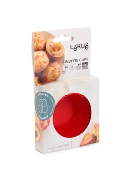 Lékué Bakvorm voor muffins 7 cm set van 6 Rood - Deal