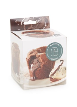 Lékué Bakvorm voor Molten Lava Cake 7,5 cm set van 6 Zwart - Deal