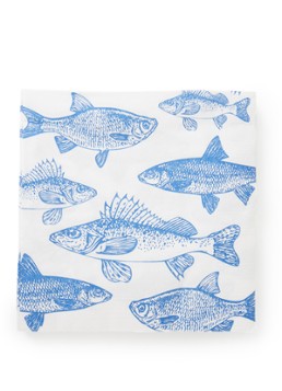 Ppd Graphic Fishes Marine servetten 33 x 33 cm Blauw - Deal