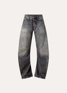 Acne Studios Dames High waist tapered fit jeans met gekleurde wassing in de kleur Zwart, maat: W27/L32