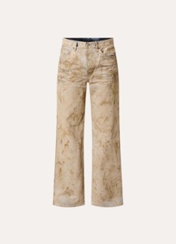 Acne Studios Dames High waist wide leg jeans met verwassen afwerking in de kleur Beige, maat: W28/L32