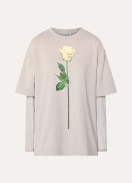 Acne Studios Dames Longsleeve met print in de kleur Donkerbeige, maat: S