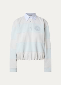 Acne Studios Dames Sweater met logo in de kleur Lichtblauw, maat: L