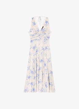 Maje Dames Maxi jurk met bloemenprint in de kleur Blauw