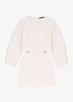 Maje Dames Mini jurk met tweed-look in de kleur Creme