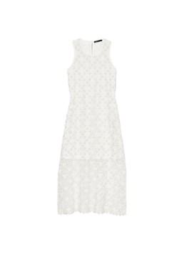 Maje Dames Resilla midi jurk met broderie in de kleur Wit