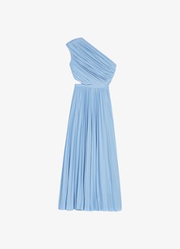 Maje Dames Revi maxi one shoulder jurk met plooien en cut-out detail in de kleur Blauw